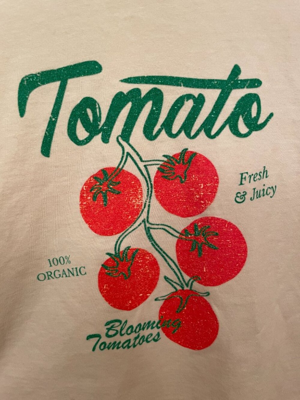 Tomato Graphic T-Shirt 100% Cotton Comfort Colors Women's Boxy Tee Ivory Small - Picture 2 of 5